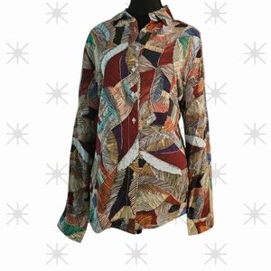 Multicolor Abstract Pattern Women's Top